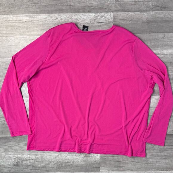 Y2K Mesh Pink Beaded Top Long Sleeve Plus Size 3X - Picture 3 of 8